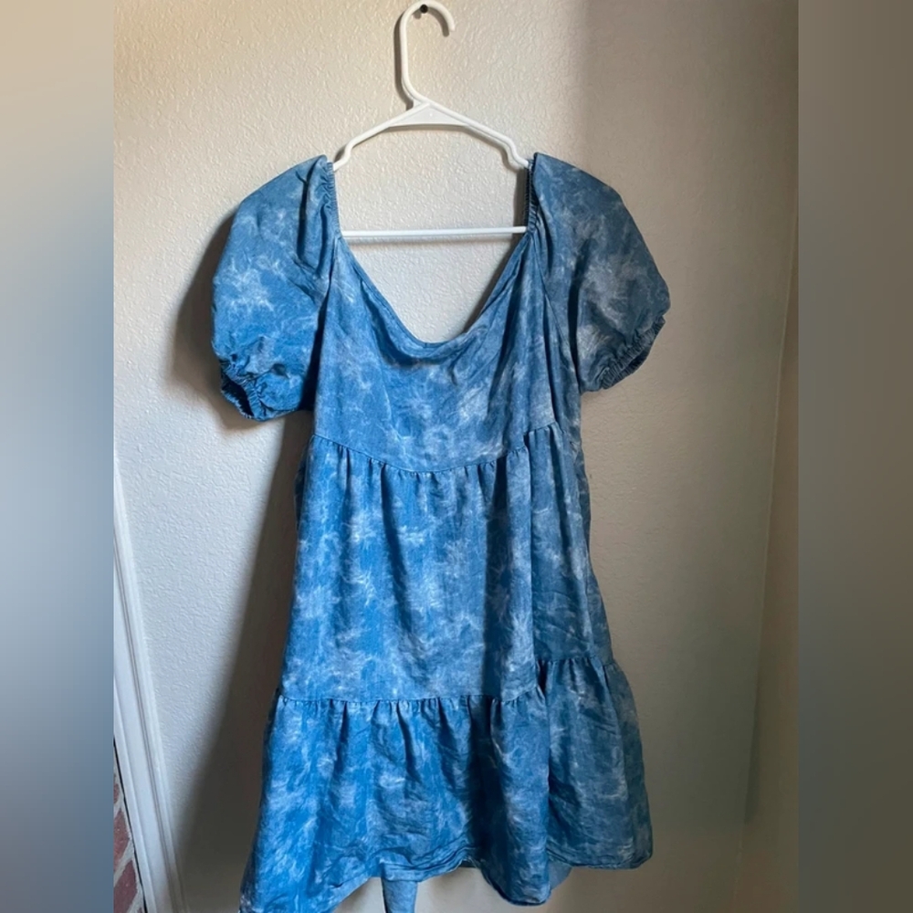 Blue Tie-Dye Dress